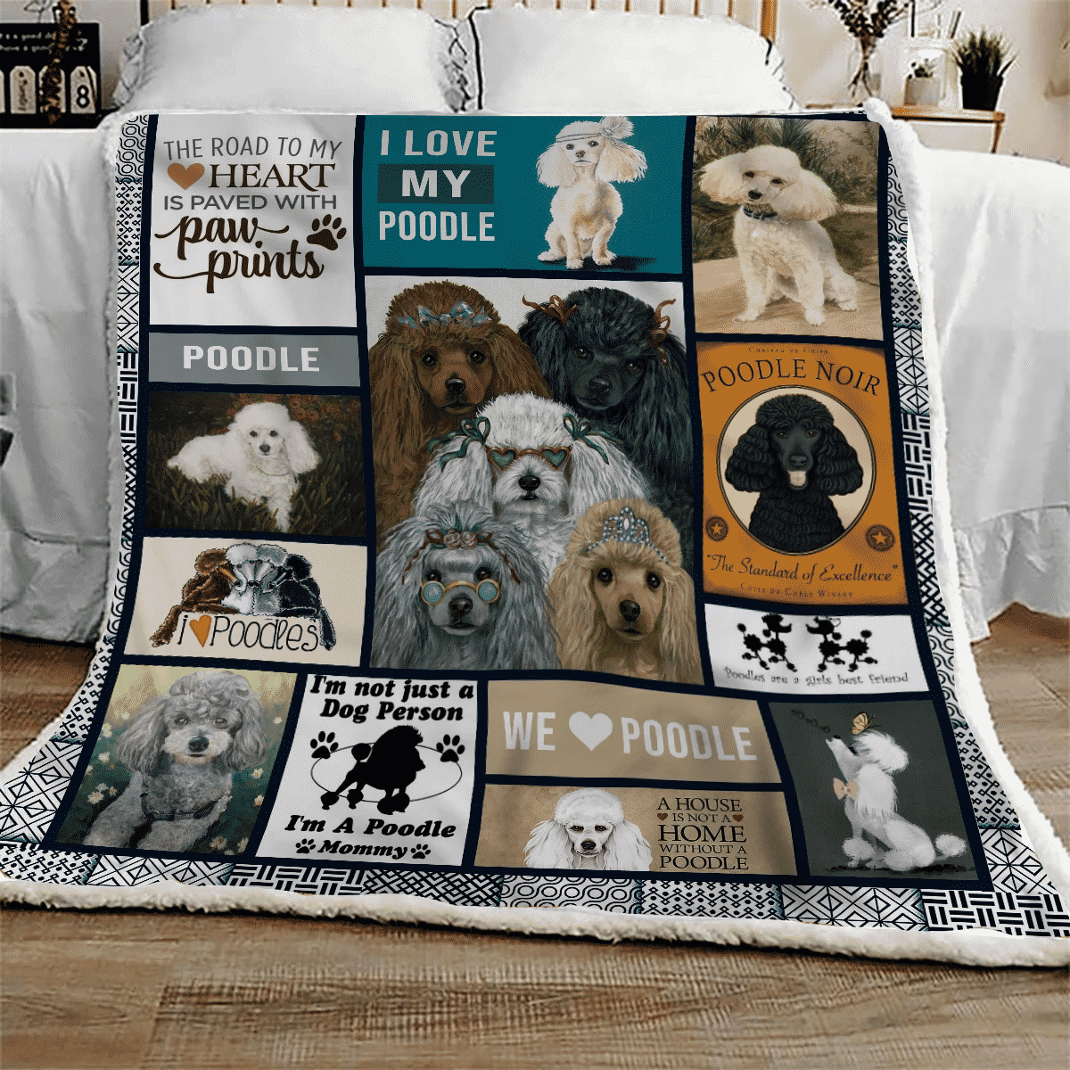 Poodle Shock Me All Night Long Quilt Blanket DHC020120562TD