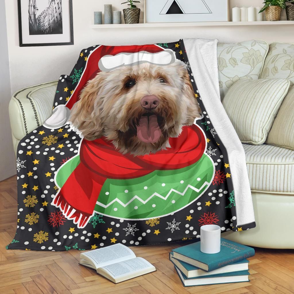 Poodle Snowflake Sherpa Fleece Blanket