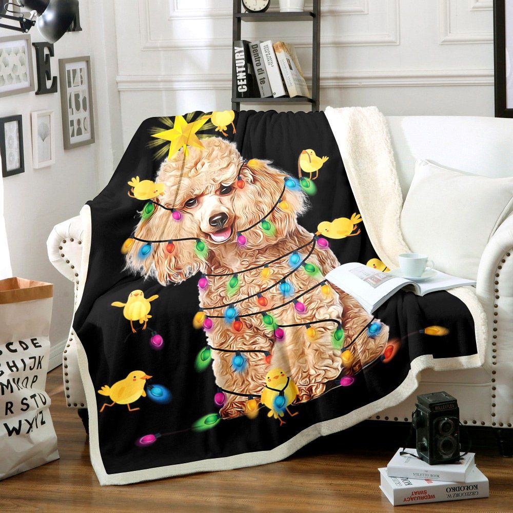 Poodle Sherpa Fleece Blanket