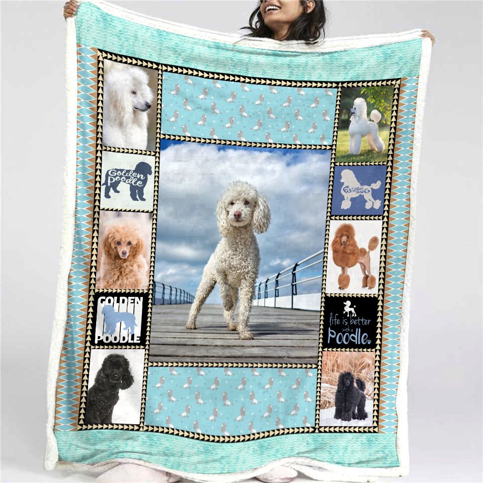 Poodle With Life Is Better Fleece Blanket
