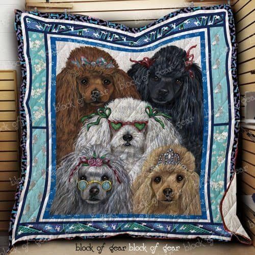 Poodles CL19100673MDQ Quilt Blanket