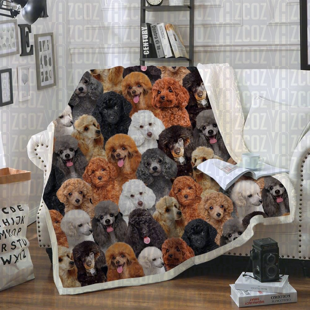 Poodles Sherpa Fleece Blanket