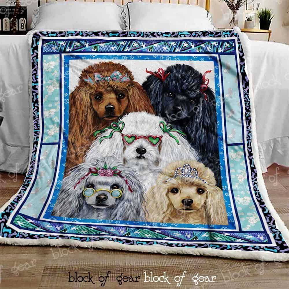 Poodles Sherpa Fleece Blanket