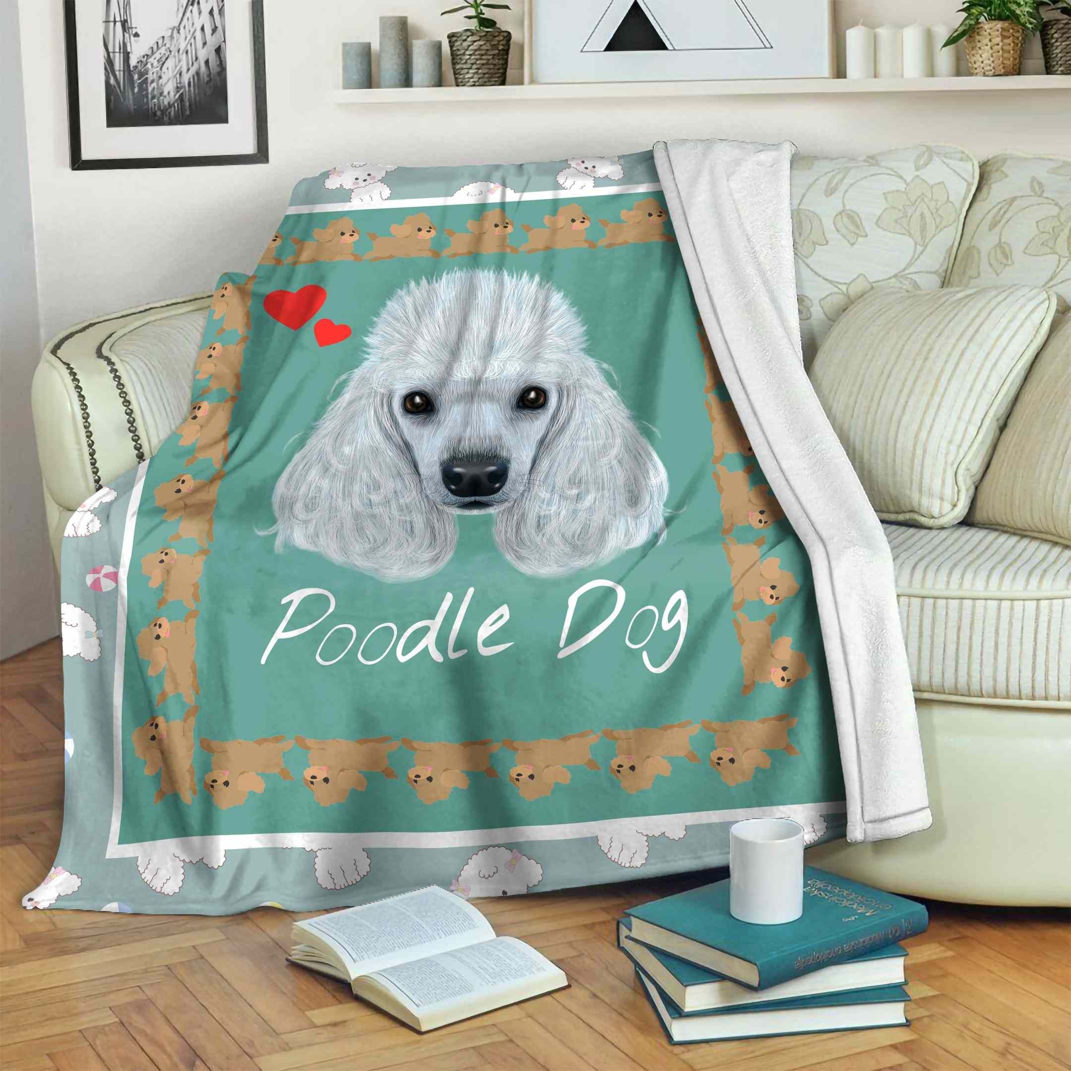 Poodles Dog Sherpa Fleece Blanket