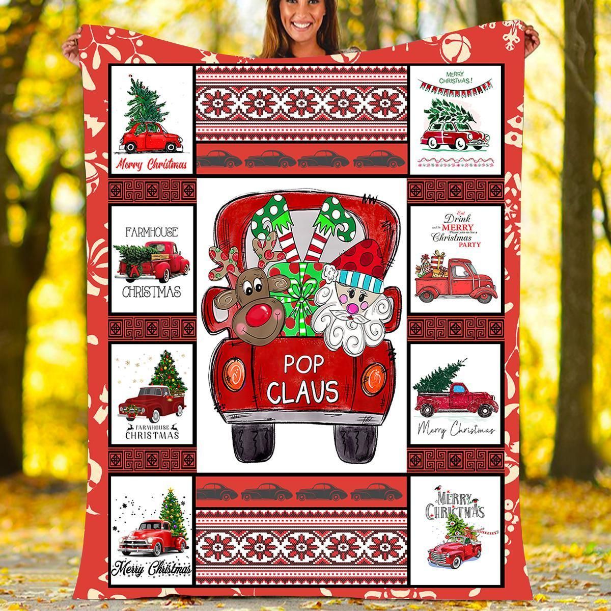 Pop Claus Christmas Sherpa Fleece Blanket