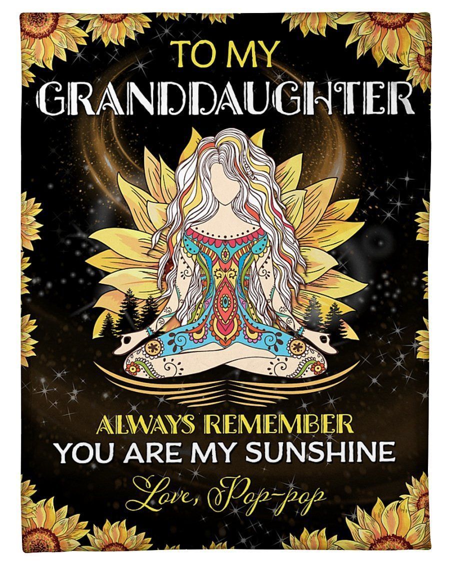 Pop-pop Gift To Granddaughter You Are My Sunshine Fleece Blanket