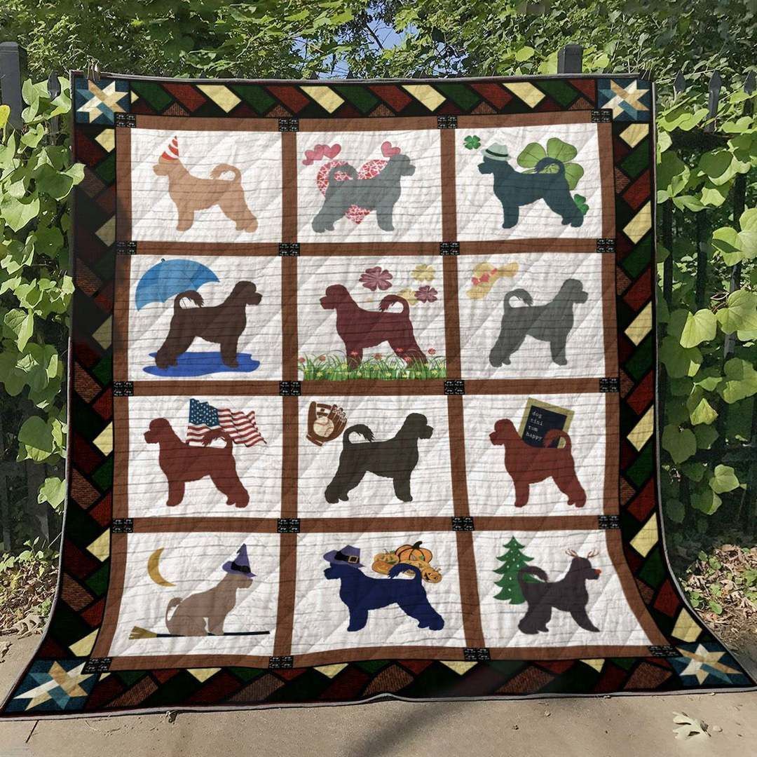 Portuguese Water Dog GS-CL-DT0207 Quilt Blanket