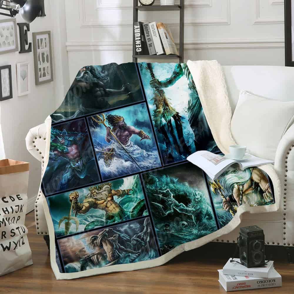 Poseidon Sherpa Fleece Blanket