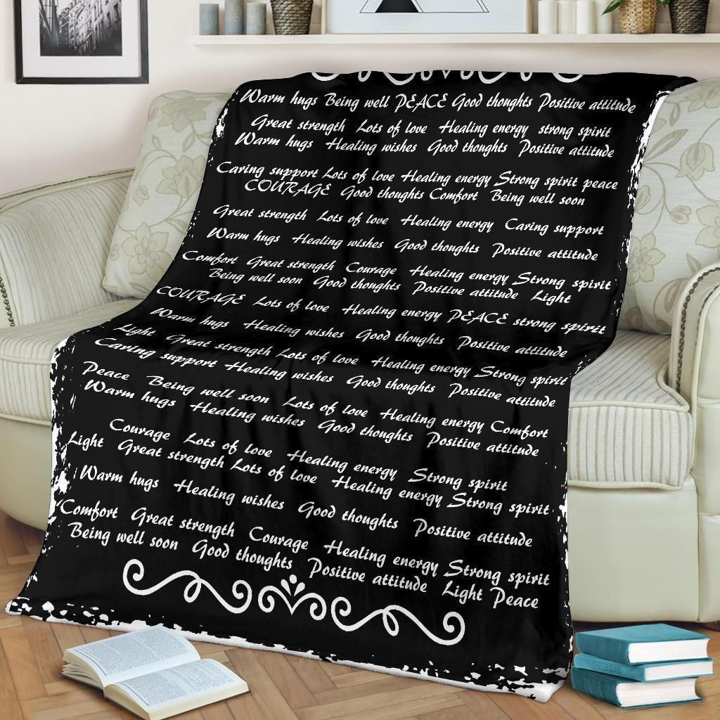 Positive Words Letter Of Love Printed Fleece Blanket