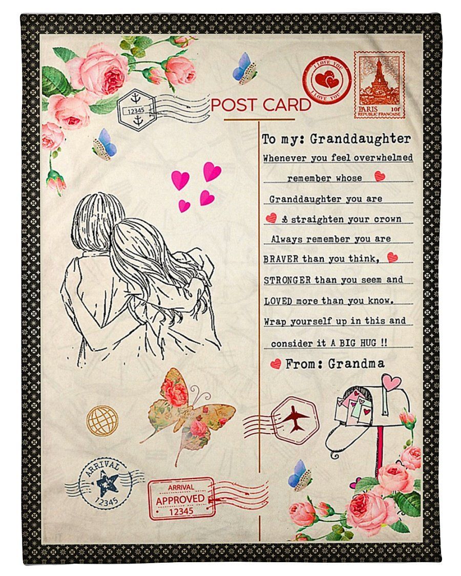 Post Card Grandma To Granddaughter Fleece Blanket You’re Braver Than You Think Grandma To Granddaughter Fleece Blanket Fleece Blanket