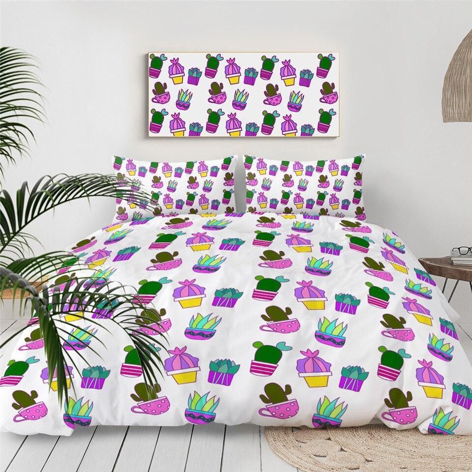 Potted Cactus Cute Pattern Bedding Set