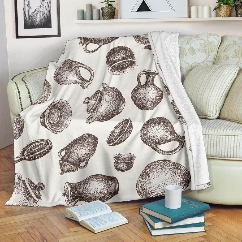 Pottery Pattern Sherpa Fleece Blanket