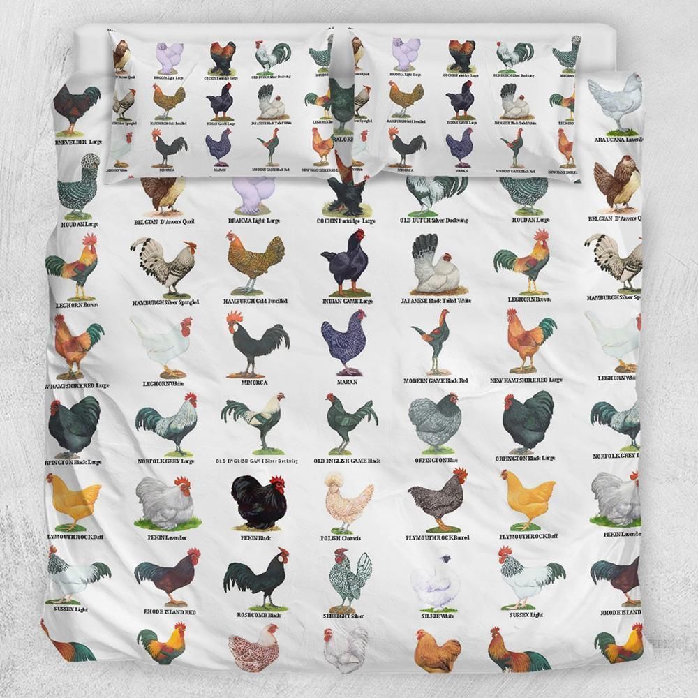 Poultry Breeds Bedding Set
