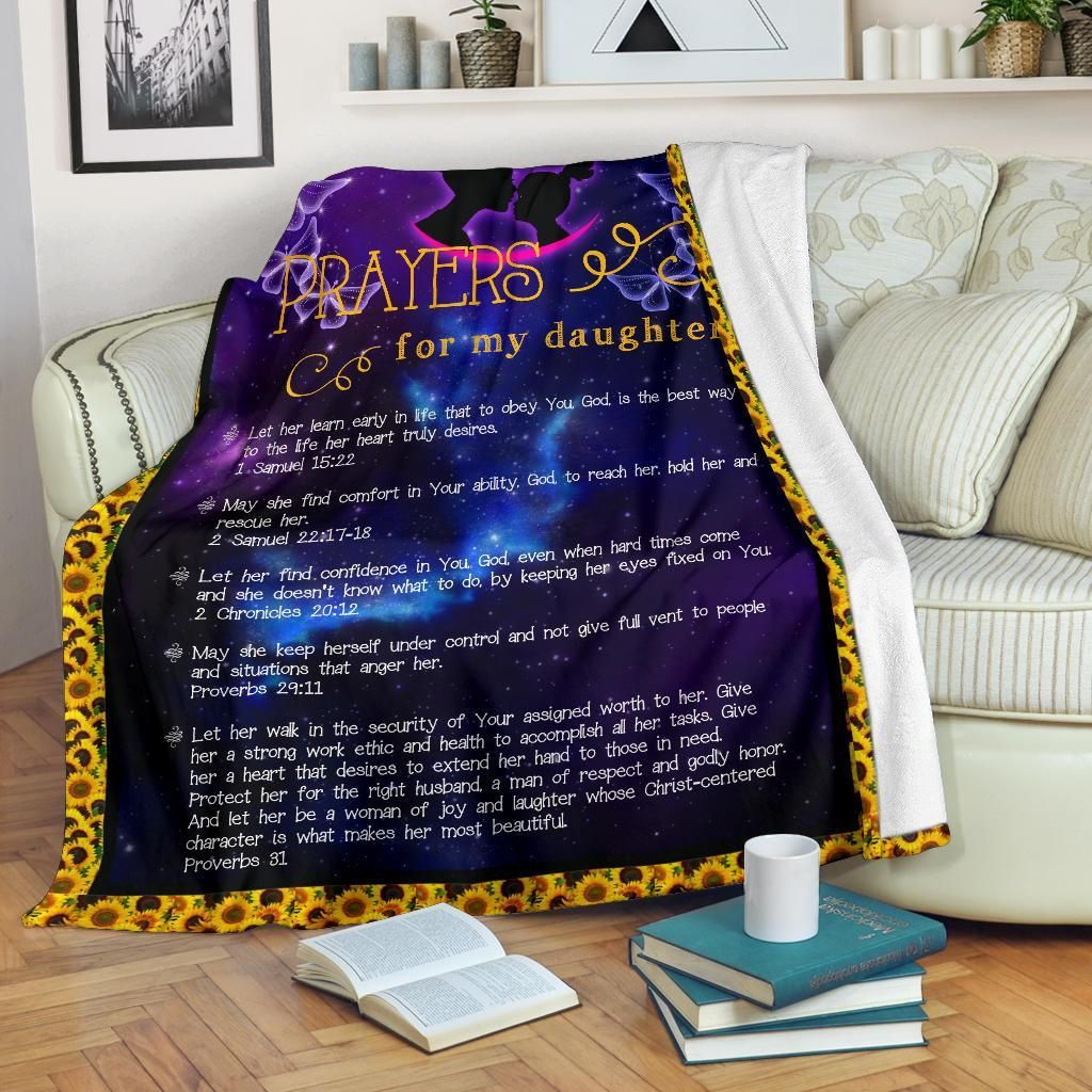 Prayers For My Daughter Sherpa Fleece Blanket