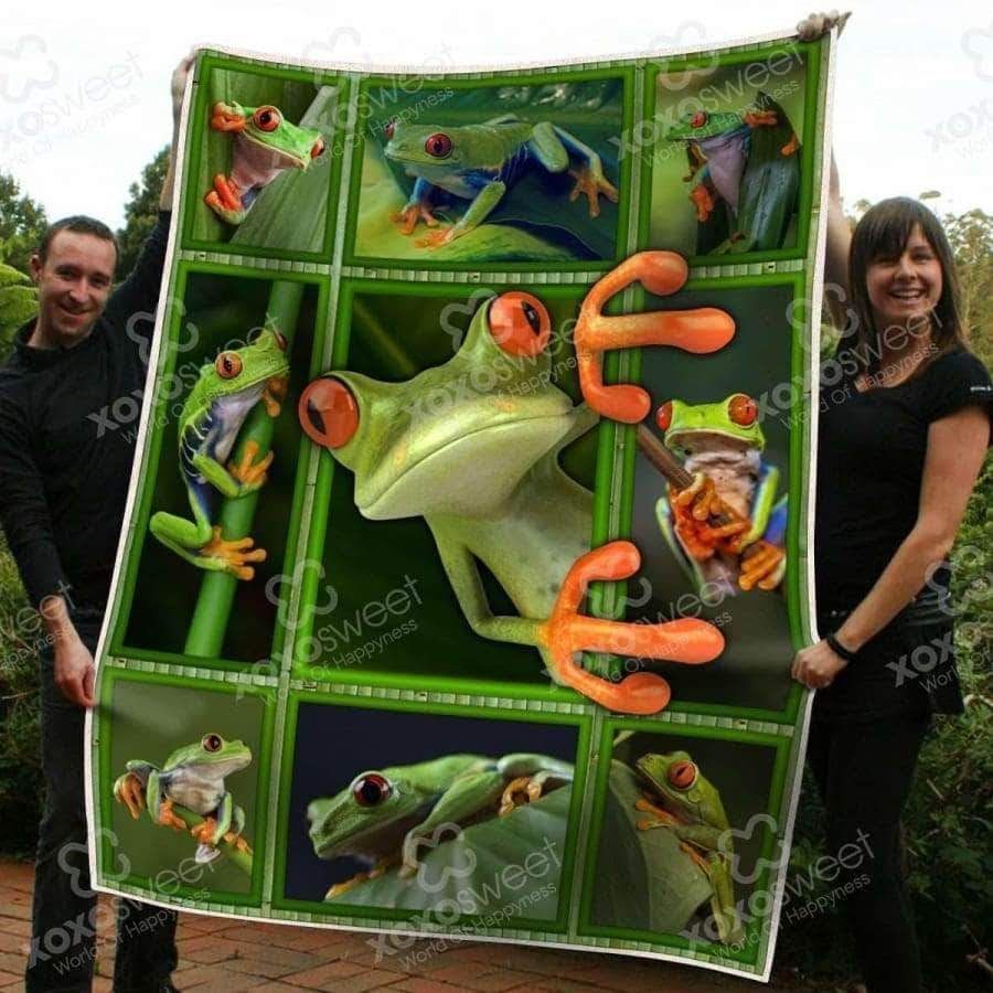 Premium Frog Sherpa Fleece Blanket