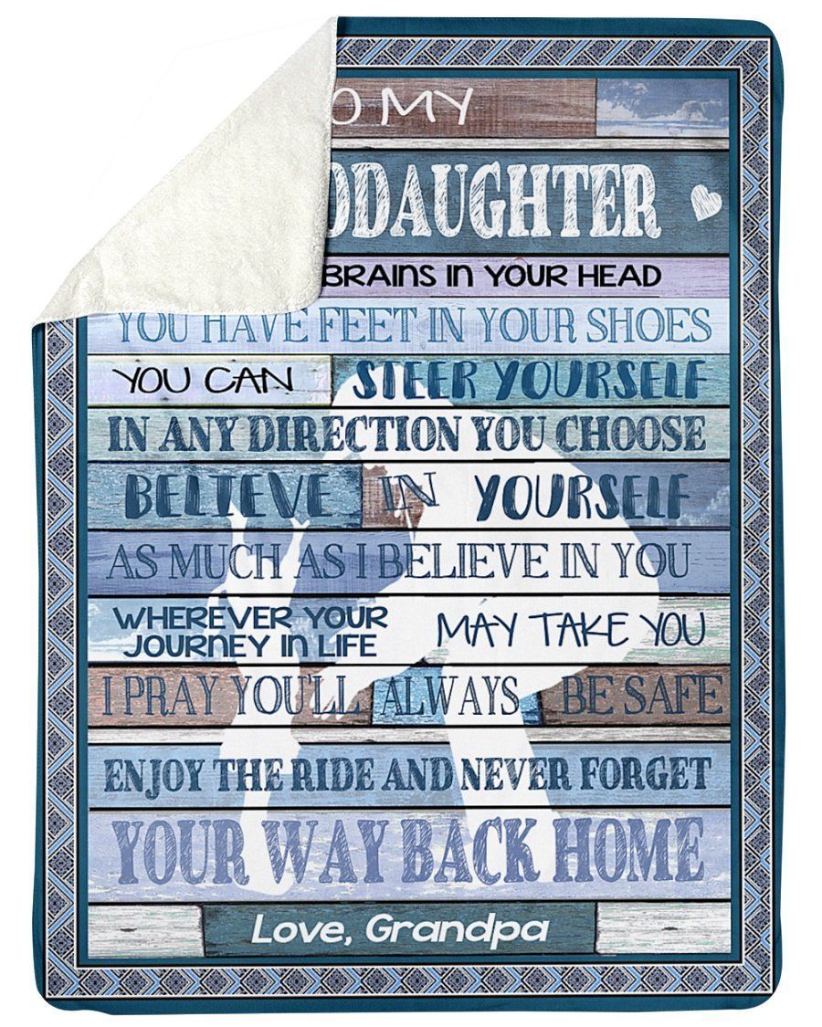 Present For Granddaughter Never Forget The Way Back Home Trending Fleece Blanket