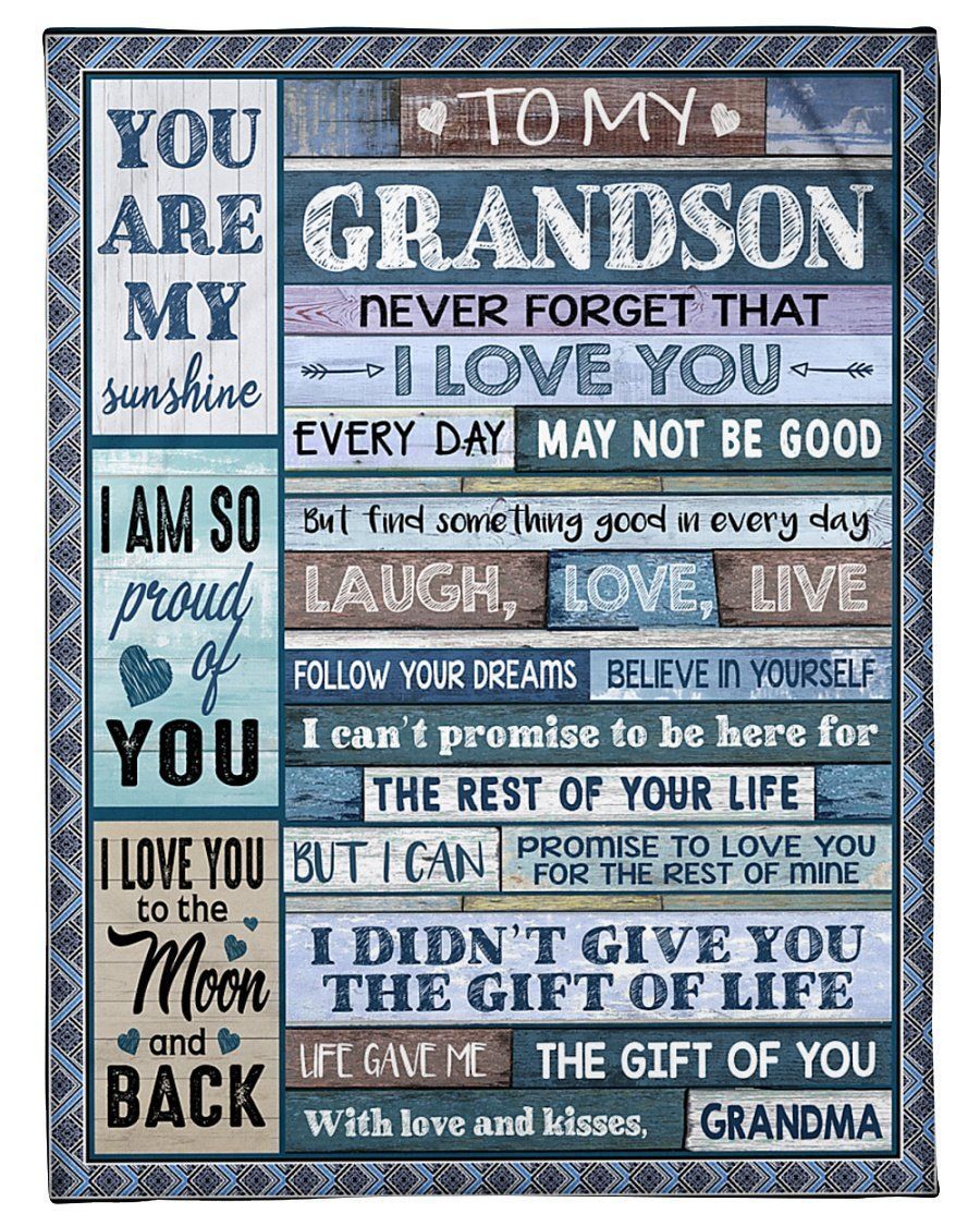Present For Grandson Never Forget I Love You Custom Design Fleece Blanket