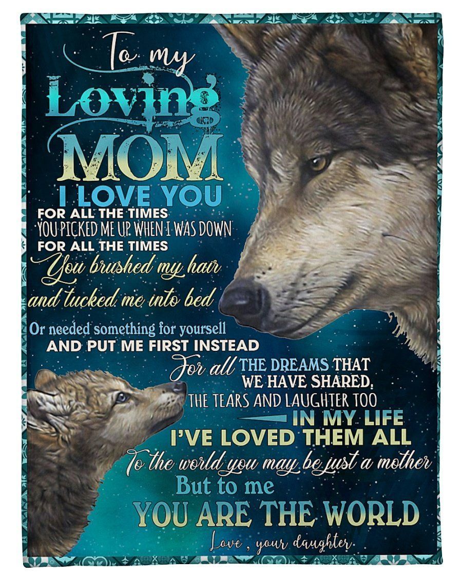Present For Loving Mommy You Are The World Trending For Family Fleece Blanket