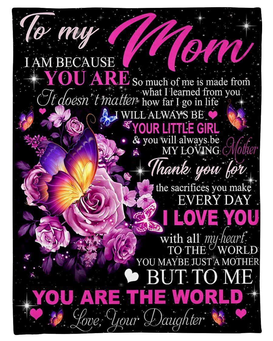 Present For Mama You Are The World Special Custom Design Fleece Blanket