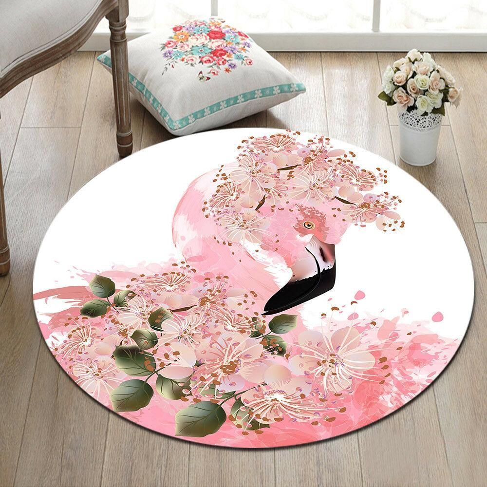 Pretty Flamingo Round Carpet
