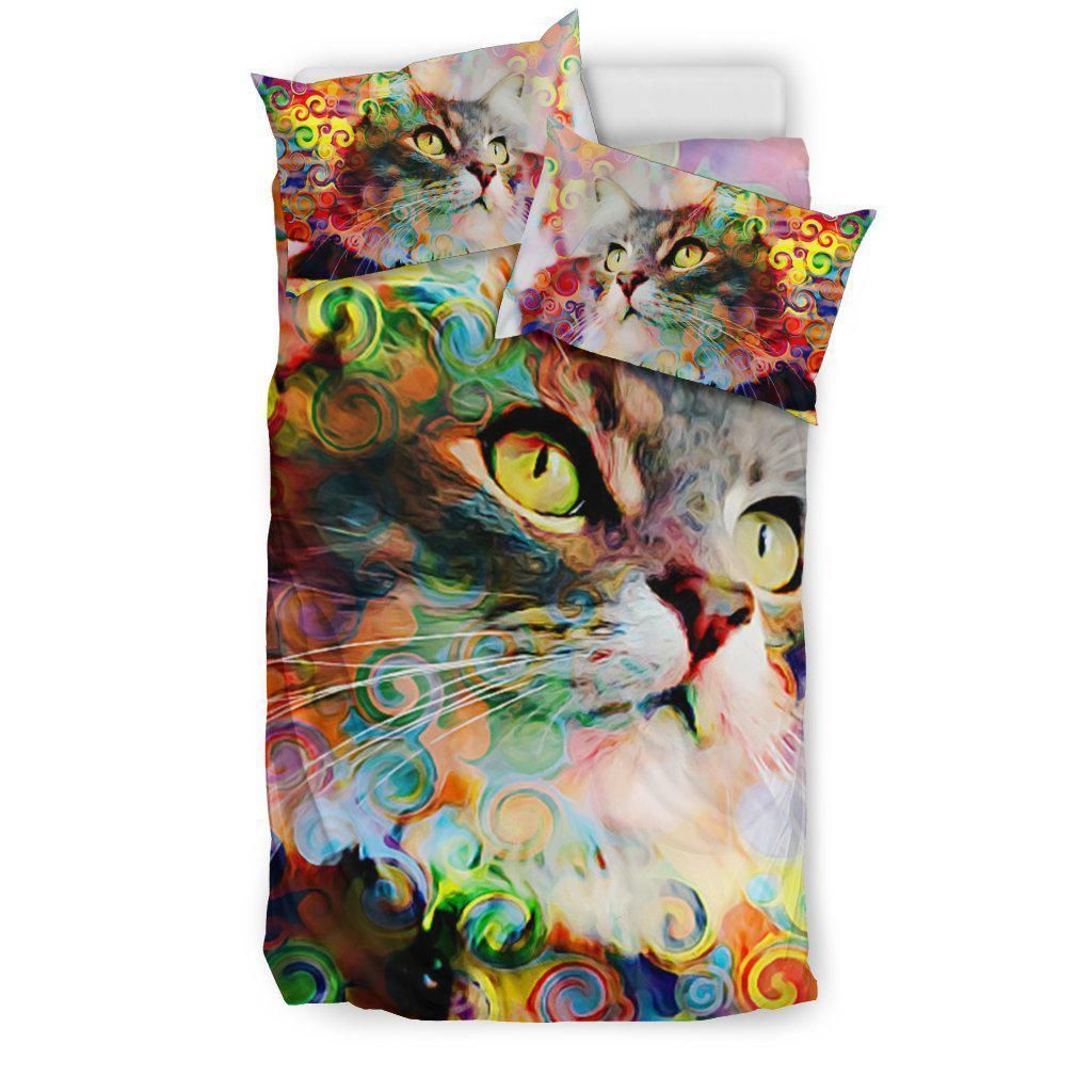 Pretty Rainbow Cat Bedding Set