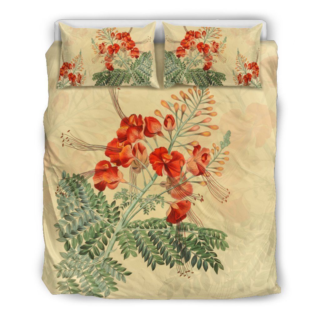 Pride Of Barbados Flowers Bedding Set