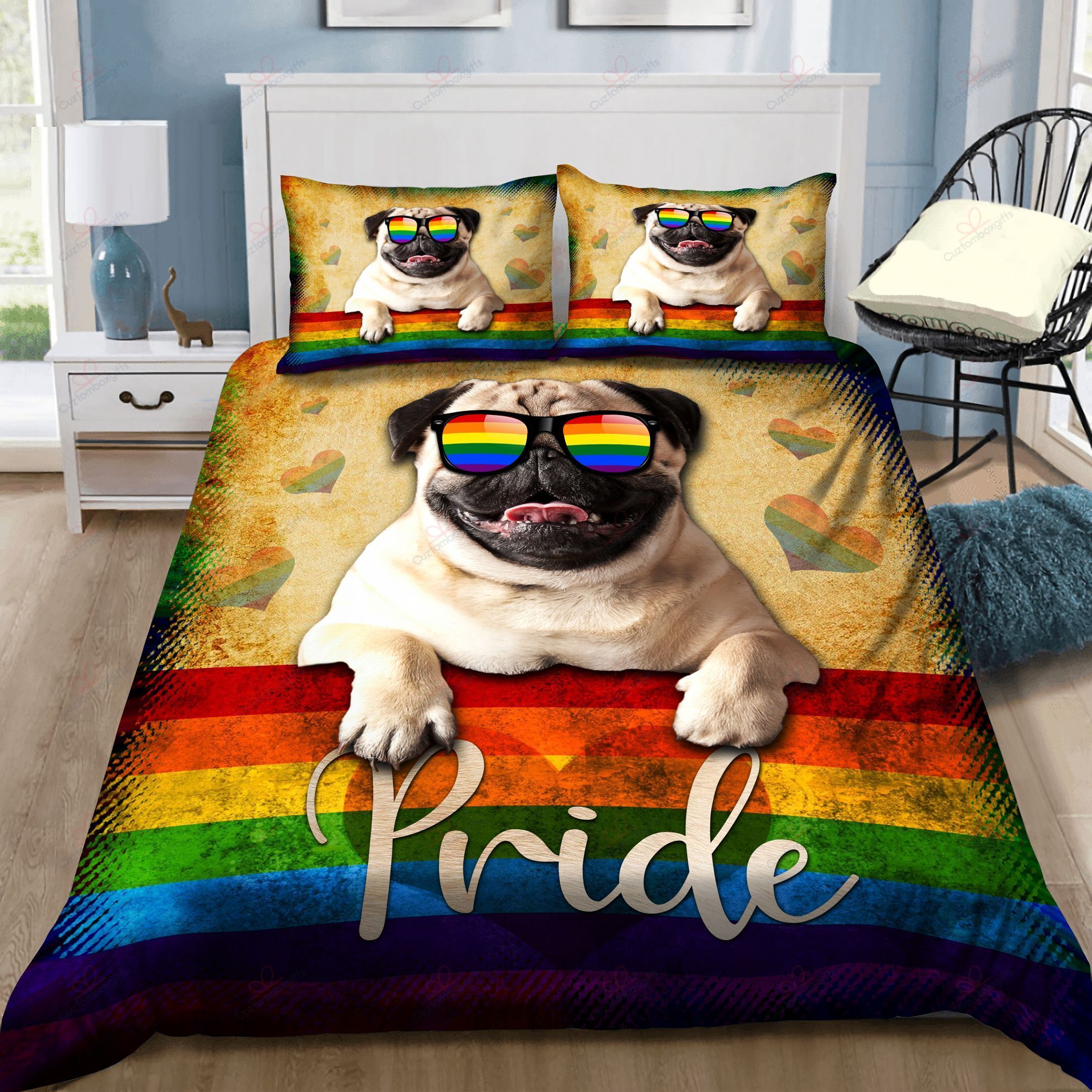 Pride Pug LGBT Bedding Set