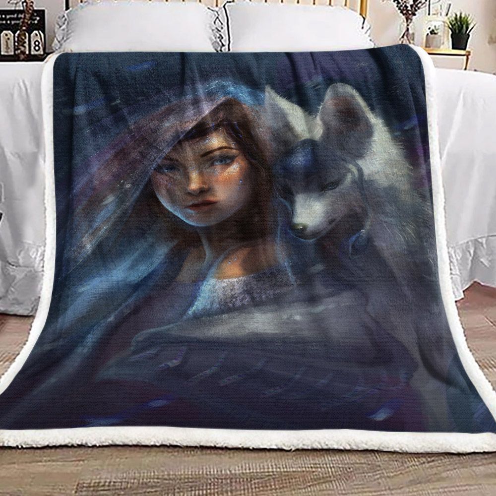 Princess Wolf Sherpa Fleece Blanket