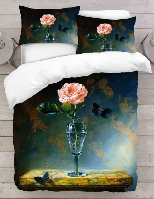 Printed Duvet Cover Rose In A Glass