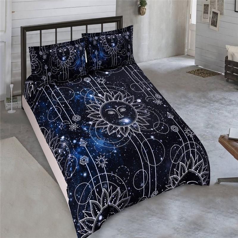 Printed Moon Sun Bedding Set