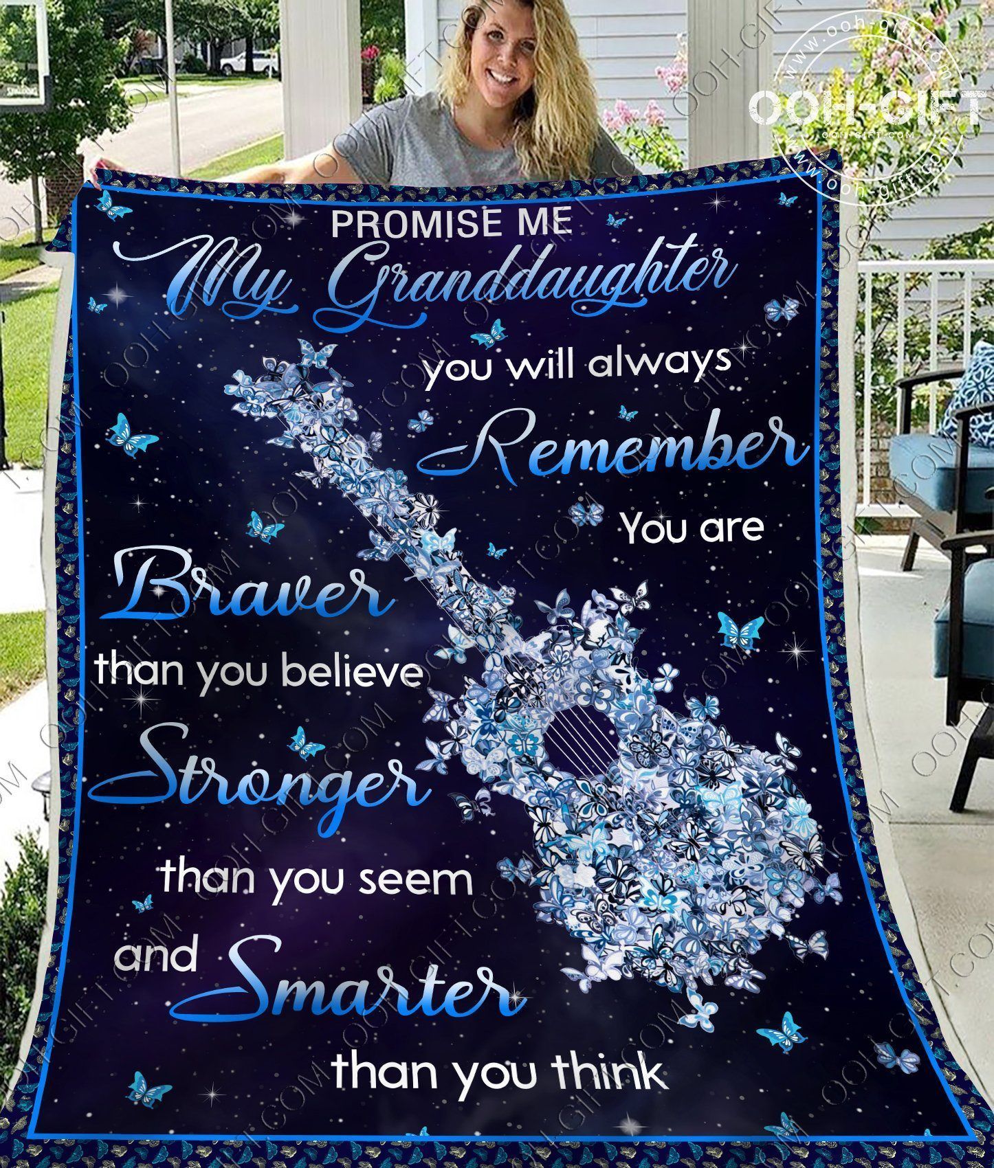 Promise Me My Granddaughter Sherpa Fleece Blanket