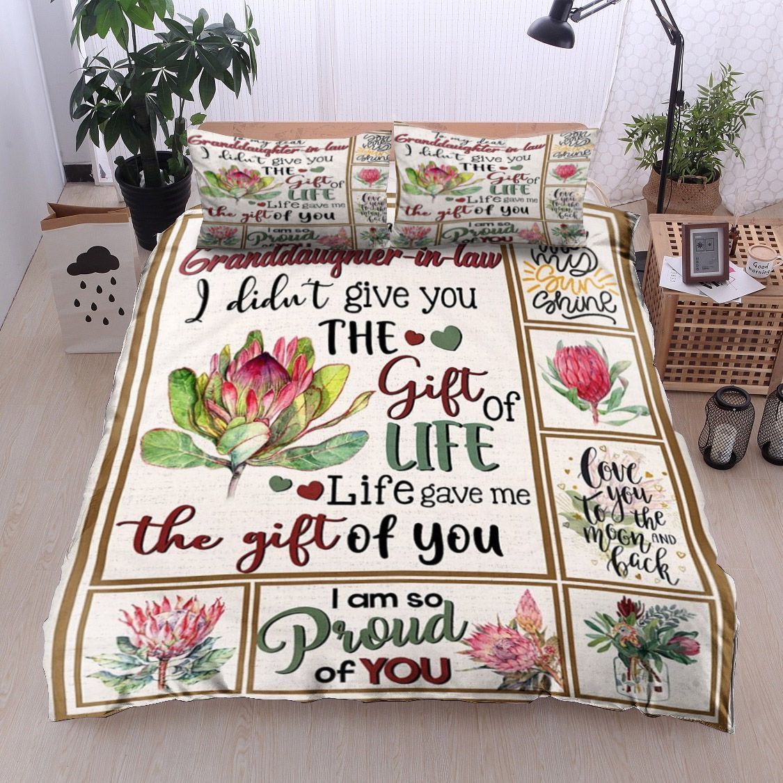 Protea Cynaroides To My Dear Granddaughter In Law Bedding Set