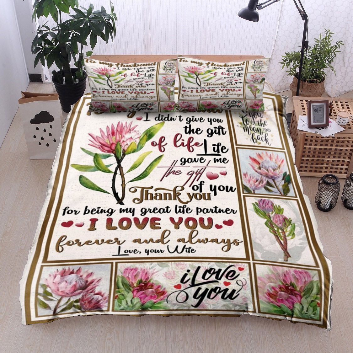 Protea Cynaroides To My Husband Bedding Set