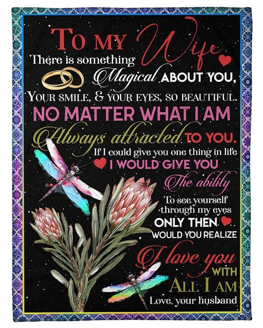 Protea Dragonfly To My Wife Love You With All I’m Fleece Blanket