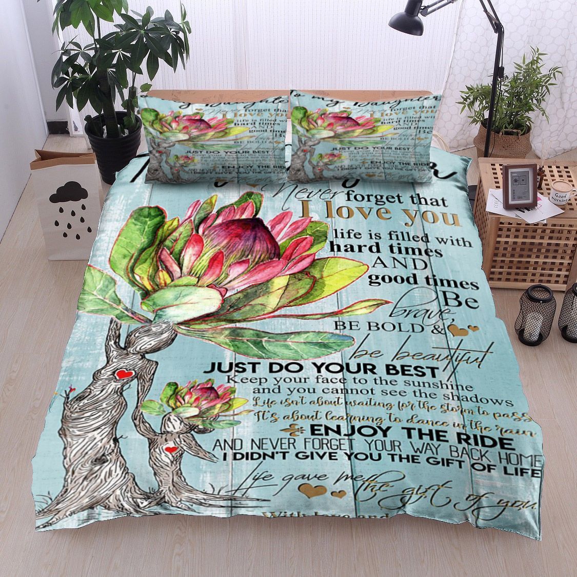 Protea Flower To My Daughter Kisses Mom Bedding Set