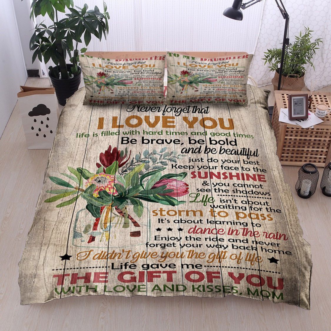 Protea Flower To My Daughter Kisses Mom Bedding Set