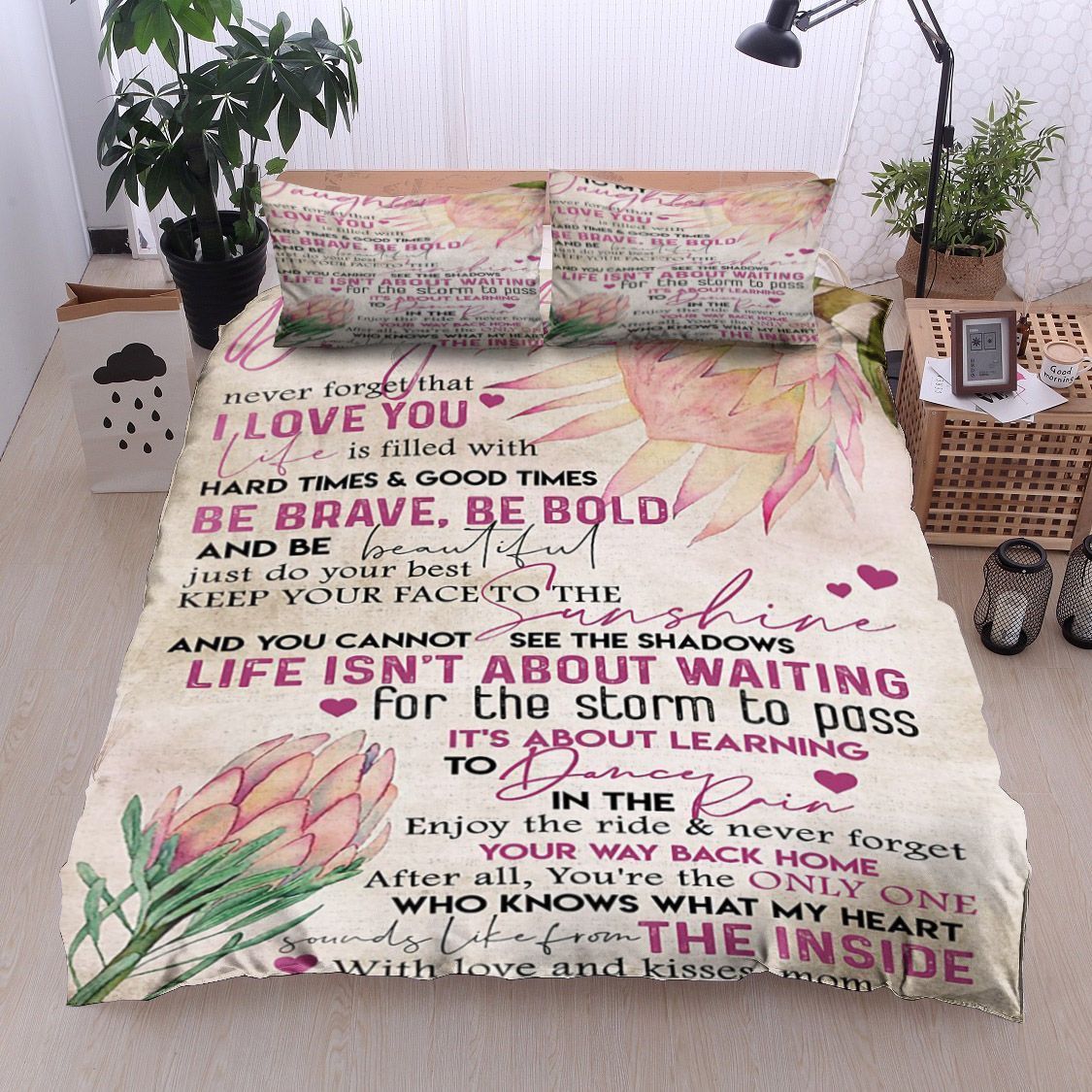 Protea Flower To My Daughter Kisses Mom Bedding Set