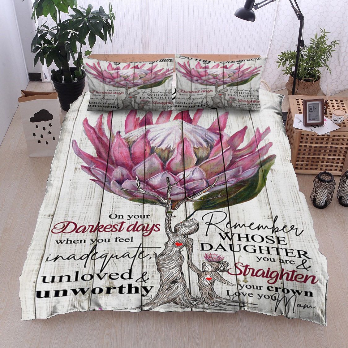 Protea Flower To My Daughter Love Your Mom Bedding Set