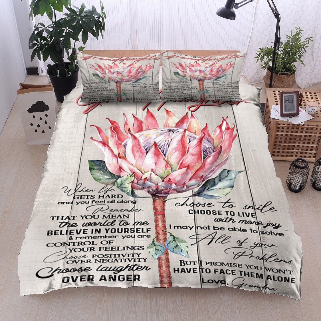 Protea Flower To My Granddaughter Love Grandma Bedding Set