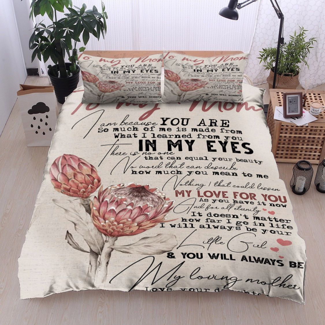 Protea Flower To My Mom Love Your Daughter Bedding Set