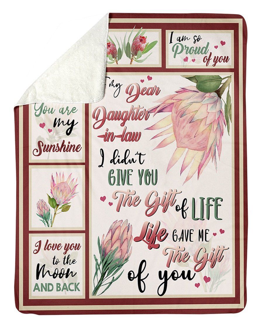 Protea Mom To Daughter In Law Sherpa Fleece Blanket