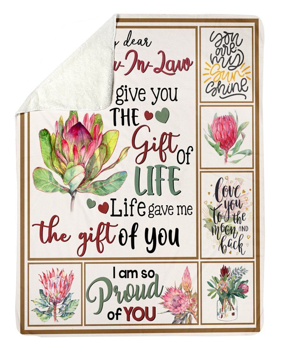 Protea Mom To Daughter In Law Sherpa Fleece Blanket