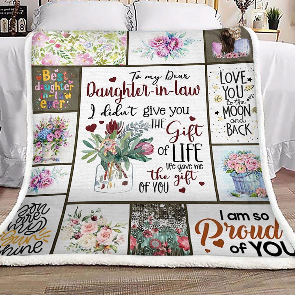 Protea Mom To Daughter In Law Sherpa Fleece Blanket