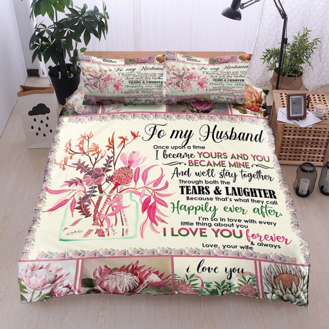 Protea To My Husband Bedding Set
