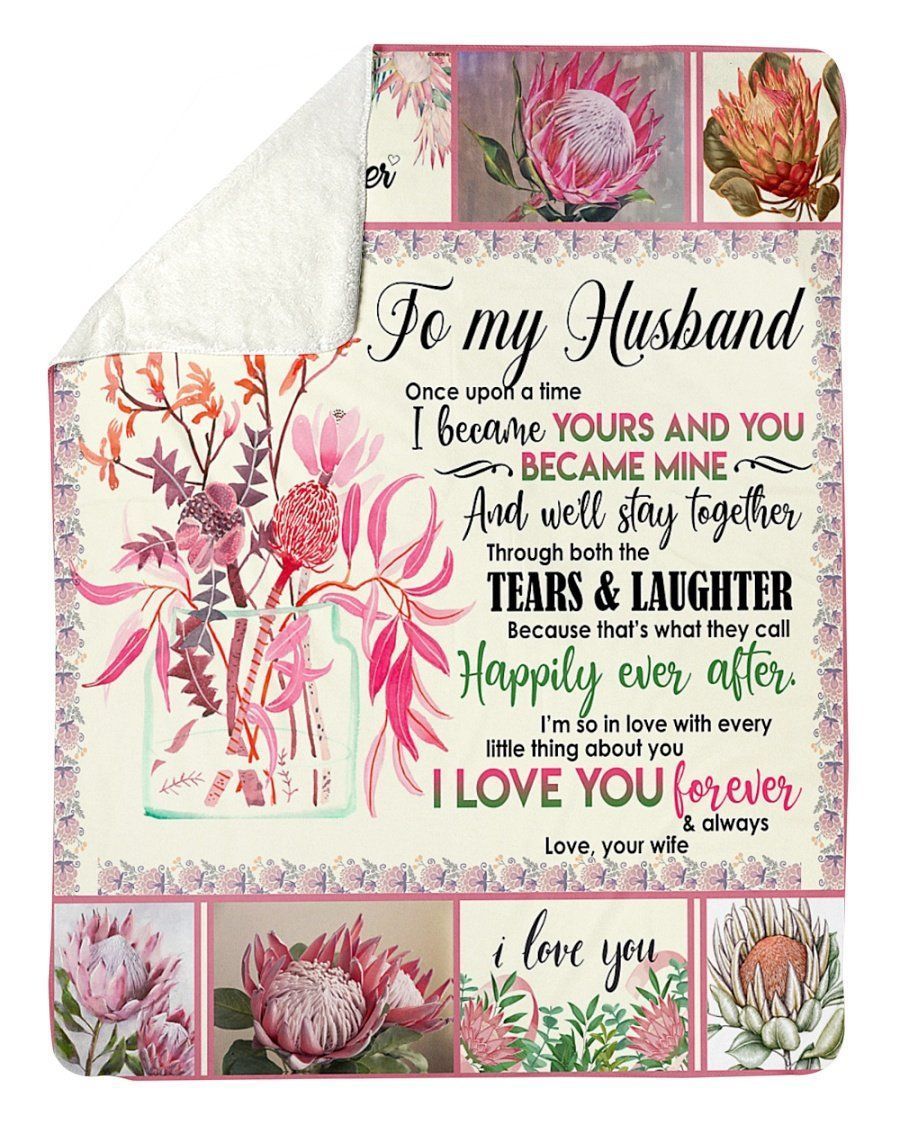 Protea To My Husband Sherpa Fleece Blanket