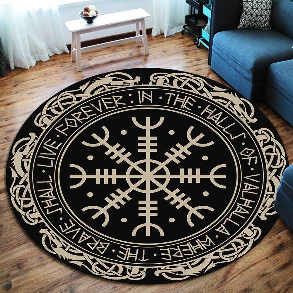 Protection Symbol Viking Round Carpet