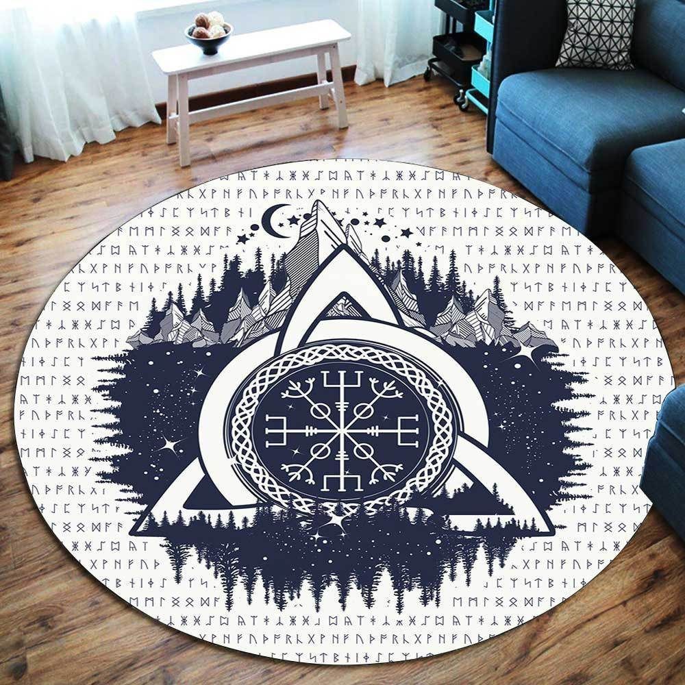 Protection Symbol Viking Round Carpet