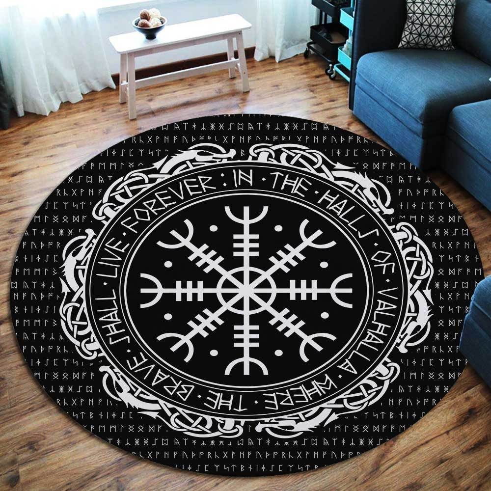 Protection Symbol Viking Round Carpet