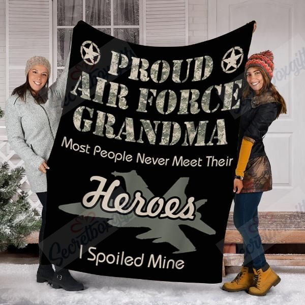 Proud Air Force Grandma Fleece Blanket