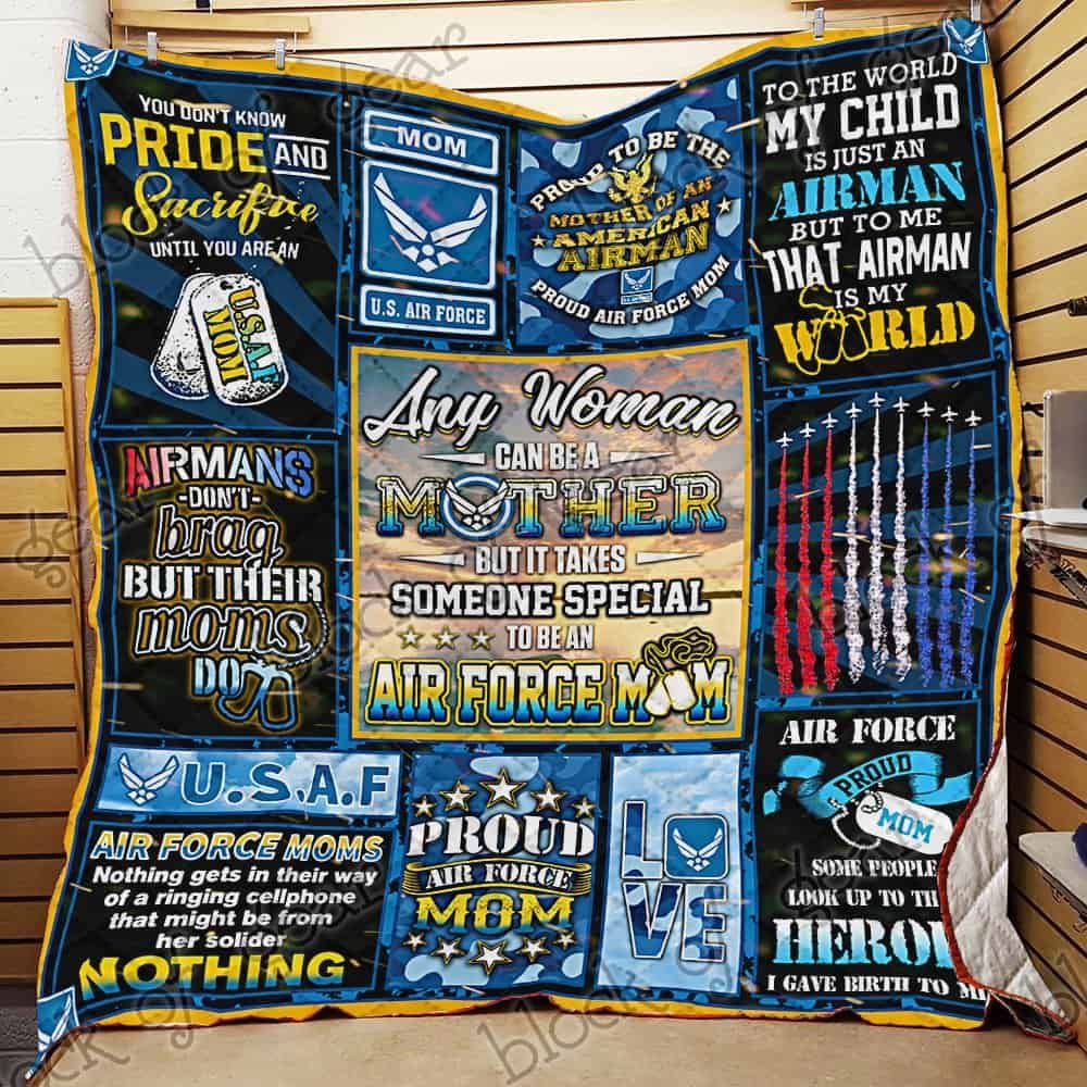 Proud Air Force Mom T1 GS-CL-NT2910 Quilt Blanket